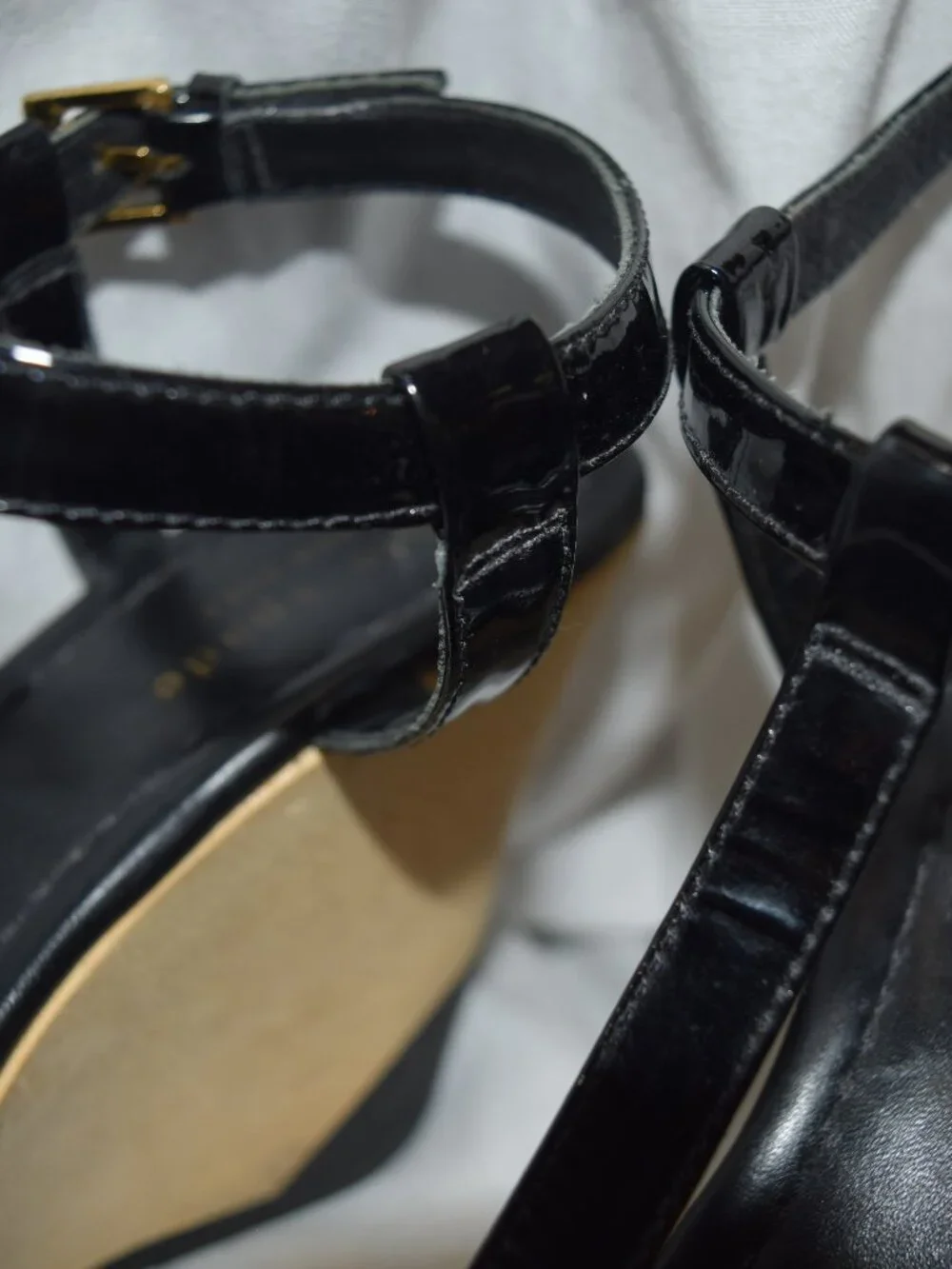 Kate Spade New York Wood Wedge Strappy Platform Sandals Black Size 8M